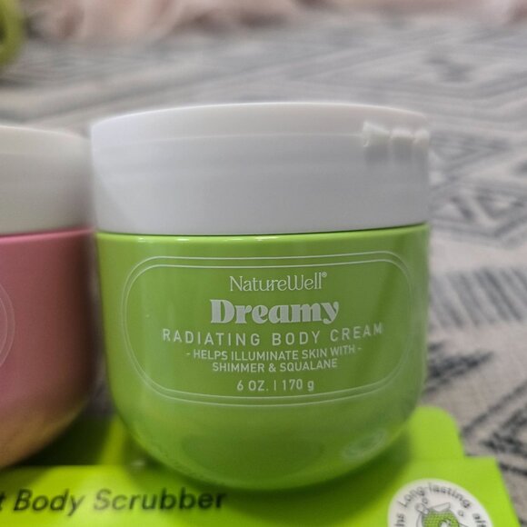 NatureWell Body Cream Set &amp;amp; Boie USA Flat Body Scrubber 3 creams and 2 s - Picture 5 of 12
